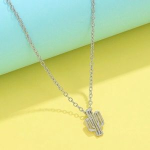 Cactus charm necklace